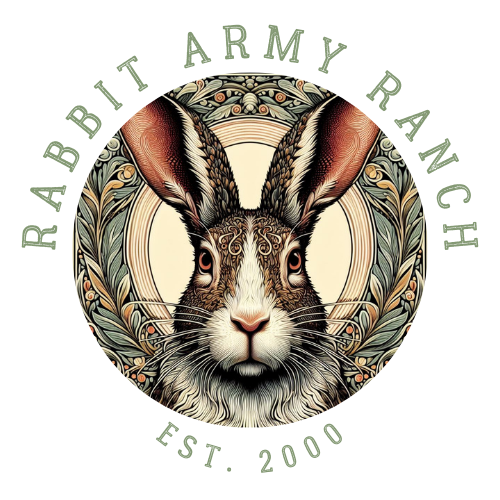 Rabbit Army Ranch Temporary Logo rabbit army ranch logo with image of a rabbit