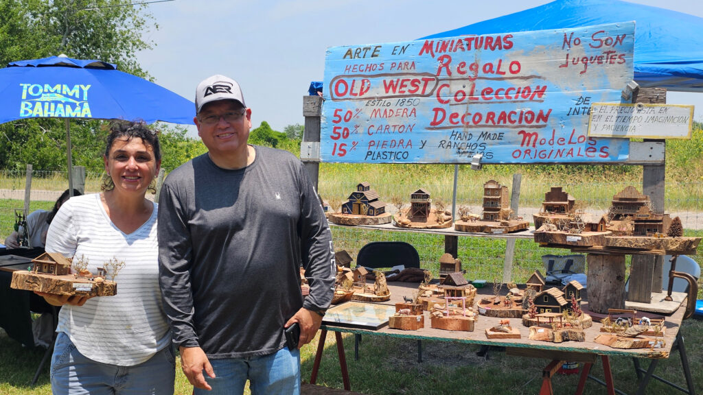 Old West Miniatures vendor booth at Rabbit Army Ranch Antiques and Vintage Market in Harlingen Texas
